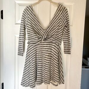 Free People “Twist and Shout” Striped Sweater Dress - XS